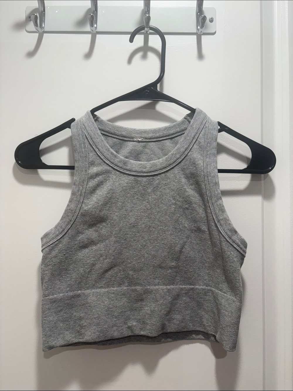 ALO Yoga Gray Ribbed Cropped Tank
